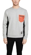 COACH 1941 NYLON POCKET CREW NECK SWEATSHIRT