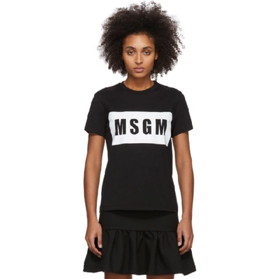 Msgm Logo-print Cotton T-shirt In Black