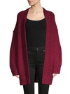 Free People Open-front Cotton-blend Cardigan In Plum Bloss