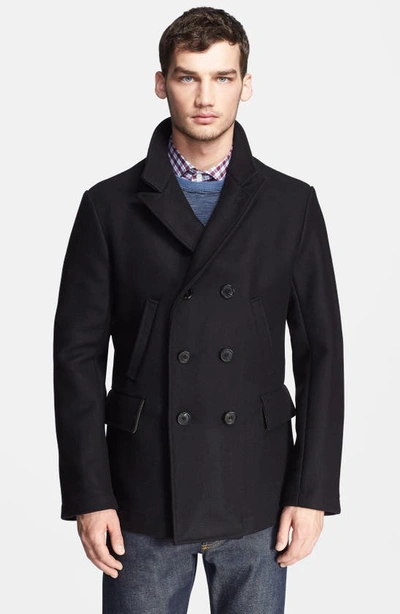 Billy Reid Bond Wool Blend Peacoat In Black