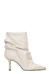 MARC ELLIS HIGH HEELS ANKLE BOOTS IN WHITE LEATHER,11187286