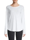 James Perse V-back Cotton-blend Tee In White