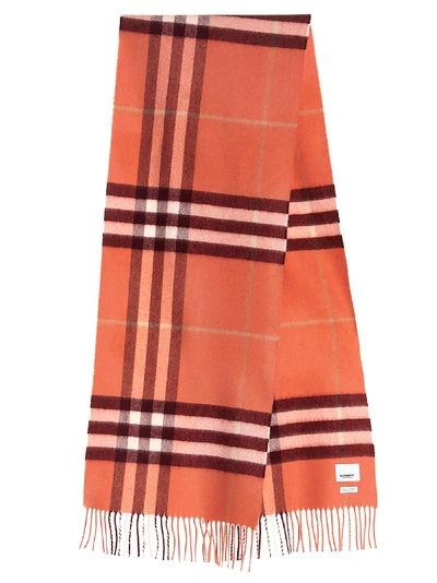 Burberry Giant Icon Check Cashmere Scarf In Clay Sienna
