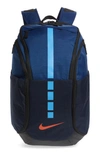Nike Hoops Elite Pro Backpack In Blue/ Obsidian/ Orange