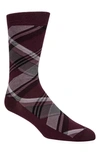 Cole Haan Plaid Socks In Winetasting