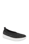 FITFLOP UBERKNIT(TM) CRYSTAL BALLERINA SLIP-ON SNEAKER,Z52