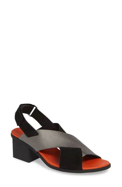 Arche Vayest Crisscross Sandal In Noir/ Iron/ Paradis Leather