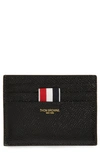 Thom Browne Leather Card Case In Black