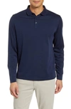 Robert Barakett Batiste Long Sleeve Polo In Blue Night