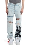 OFF-WHITE EV RIPPED LOW FIT JEANS,OMYA065R203860087110