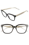 GUCCI 52MM SQUARE OPTICAL GLASSES,GG0566O001