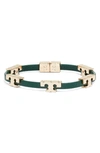 TORY BURCH T-LOGO SINGLE WRAP BRACELET,61675