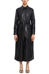 FUNG LAN AND CO. OPENING CEREMONY FAUX LEATHER DUSTER DRESS,ST224396