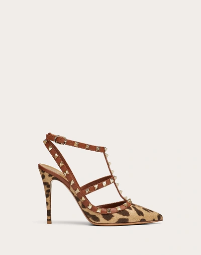 Valentino Garavani Women's Rockstud T-strap High-heel Pumps In Leopard Print