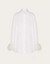 VALENTINO VALENTINO POPLIN SHIRT WITH FEATHERS