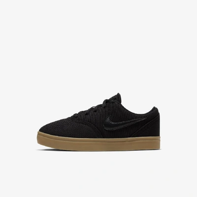 Nike Sb Check Canvas Little Kids' Skate Shoes In Black