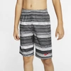 Nike 6:1 Stripe Breaker Boy's 8" Swim Trunks In Black