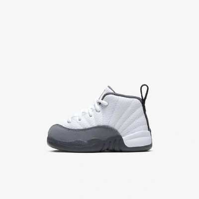 Jordan 12 Retro Baby/toddler Shoe In White/dark Grey/gym Red