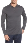 Robert Barakett Batiste Long Sleeve Polo In Iron