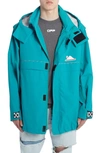 Off-white Technical Fabric Shell Jacket In Light Blue