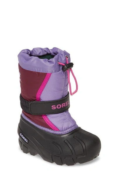 Sorel Kids' Flurry Weather Resistant Snow Boot In Purple Dahlia