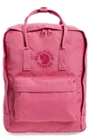 Fjall Raven Re-kånken Water Resistant Backpack In Pink Rose