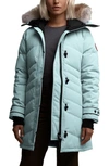Canada Goose Lorette Fusion Fit Hooded Down Parka With Genuine Coyote Fur Trim In Stormy Sky