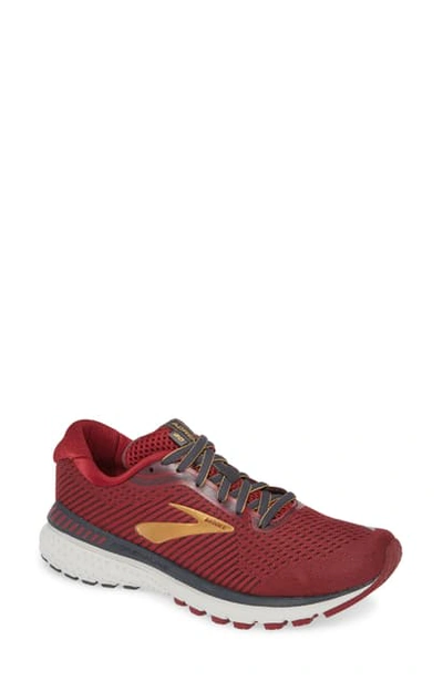 Brooks Adrenaline Gts 20 Running Shoe In Red/ Gold/ Ebony