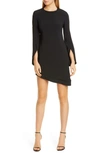 BRANDON MAXWELL ASYMMETRICAL SPLIT LONG SLEEVE DRESS,DR200PS20