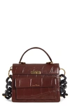 THE MARC JACOBS THE UPTOWN CROC EMBOSSED LEATHER SHOULDER BAG,M0015880
