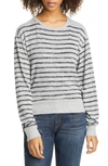 RAG & BONE AVRYL STRIPE CREWNECK SWEATER,WCC19HT050CK50