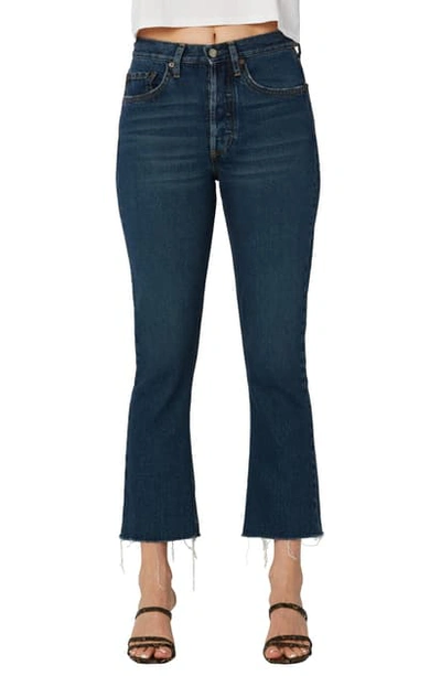 Boyish Jeans The Darcy High Waist Raw Hem Crop Flare Jeans In The Searchers
