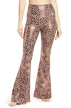 Onzie Flare Leg Yoga Pants In Golden Leopard