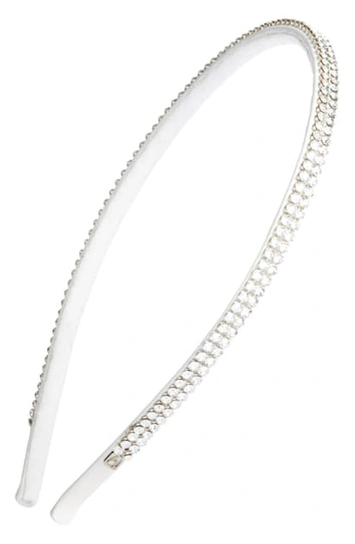 Alexandre De Paris Daydream Vertige Crystal Headband In White Silver
