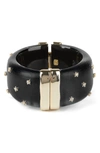 Alexis Bittar Asteria Nova Studded Hinge Cuff In Black