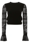 ALEXANDER MCQUEEN ALEXANDER MCQUEEN LACE SLEEVED PULLOVER