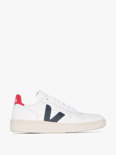 Veja V-10 Sneakers In White Leather