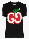 GUCCI APPLE LOGO COTTON T-SHIRT,580762XJB7U14592980