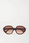 KALEOS PALEY OVERSIZED ROUND-FRAME TORTOISESHELL ACETATE SUNGLASSES