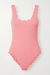 MARYSIA PALM SPRINGS SCALLOPED STRETCH-CREPE SWIMSUIT
