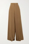 MICHAEL KORS POLKA-DOT SILK CREPE DE CHINE WIDE-LEG PANTS