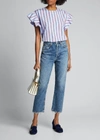 Agolde Riley High Rise Straight Crop Jeans In Frequency