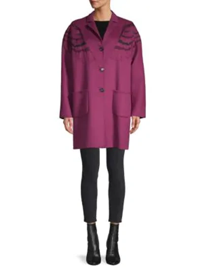 Valentino Owl Wool & Cashmere-blend Coat In Latte