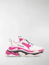 Balenciaga 60mm Triple S Mesh Sneakers In White/pink/grey