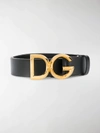 Dolce & Gabbana Logo Plaque Buckle Belt In Black