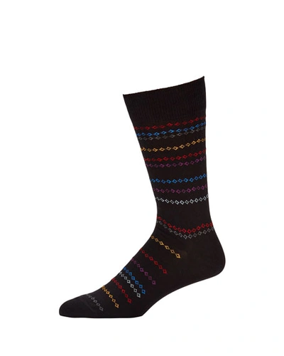 Paul Smith Men's Chain Stripe Socks In Black