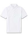 Derek Rose Men's Polo Shirt Ramsay Pique Cotton Lyocell White In White