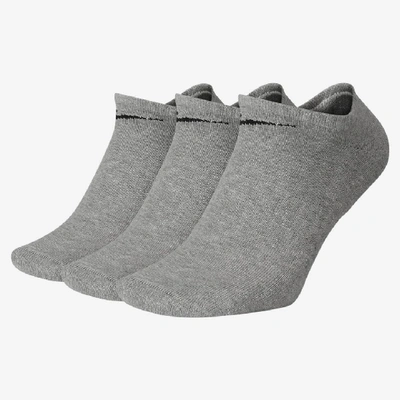 Nike Everyday Cushioned Training No-show Socks (3 Pairs) In Grey