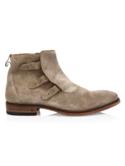 John Varvatos Men's Fleetwood Loop & Bin Suede Chelsea Boots In Brown