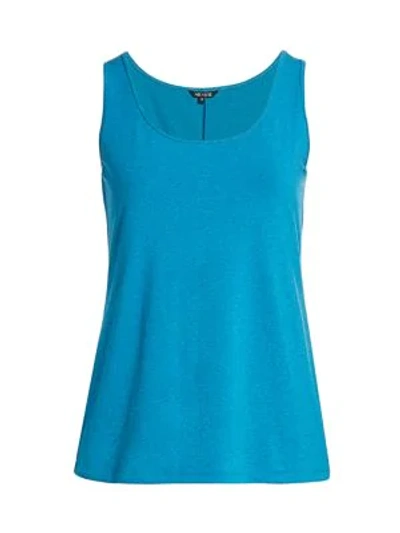 Nic + Zoe, Plus Size Perfect Scoopneck Sleeveless Top In Deep Turquoise